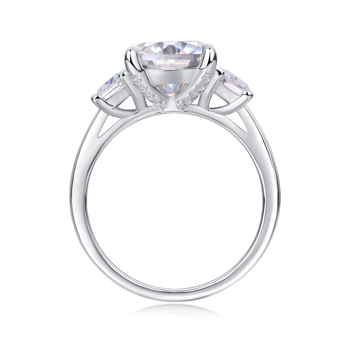 Sterling Silver Moissanite Eternity Band