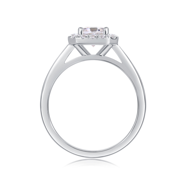 Art Deco Style Moissanite Sterling Silver Ring