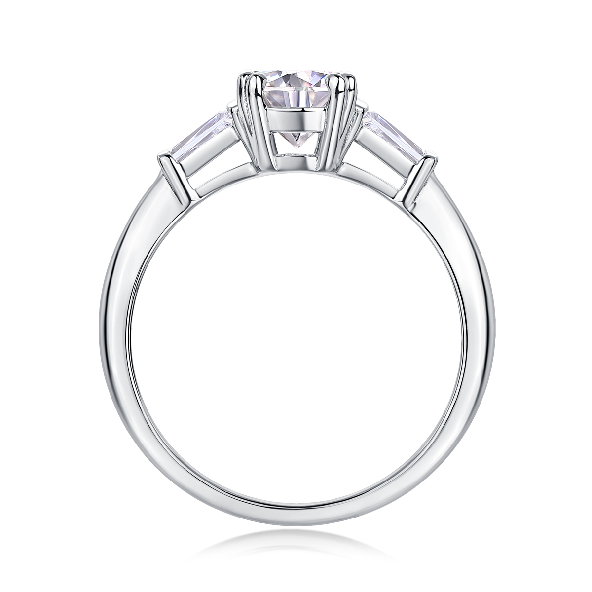 Princess-Cut Moissanite Silver Engagement Ring