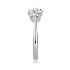 3-Stone Sterling Silver Moissanite Anniversary Ring