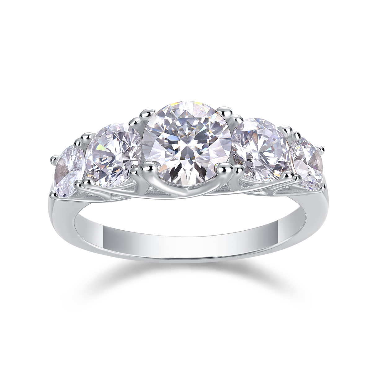 Vintage-Inspired Sterling Silver Moissanite Diamond Ring