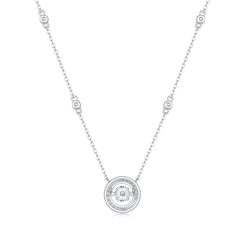 Classic Round Moissanite Diamond Pendant Necklace