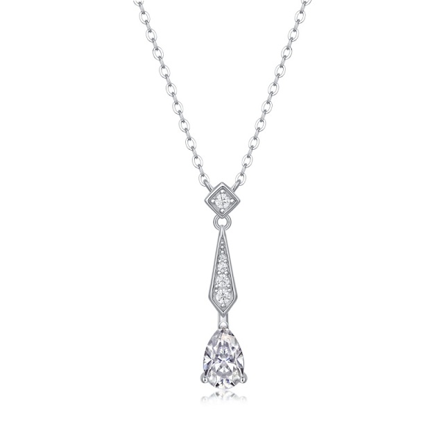 Moissanite Starburst Pendant Necklace
