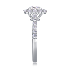 Princess-Cut Moissanite Silver Engagement Ring