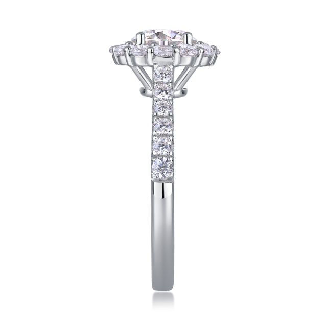 Princess-Cut Moissanite Silver Engagement Ring