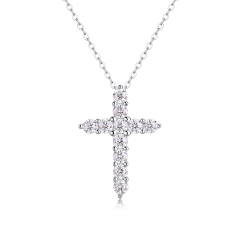 Dainty Moissanite Cross Pendant Necklace