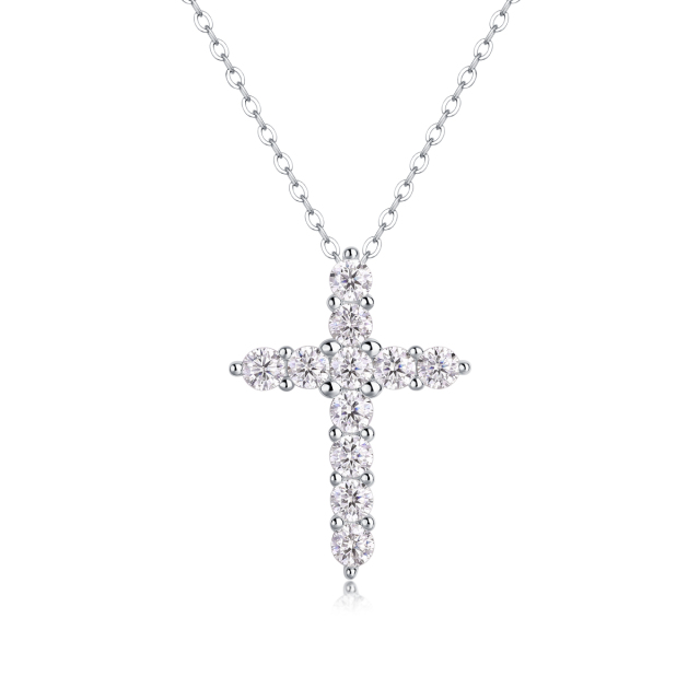 Dainty Moissanite Cross Pendant Necklace