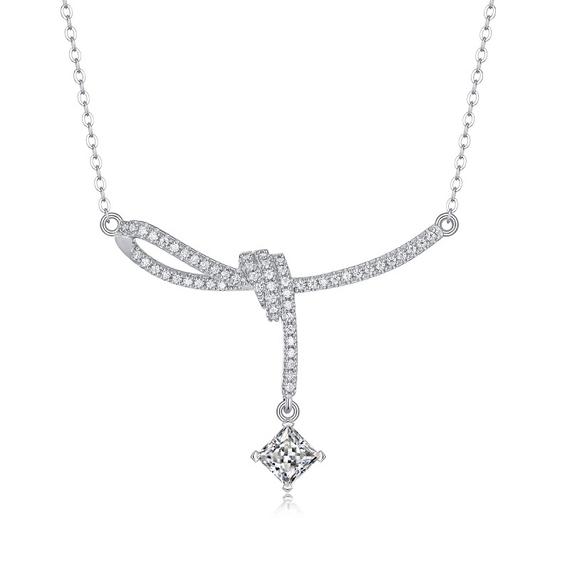 Moissanite Baguette Pendant Necklace