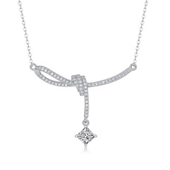 Moissanite Baguette Pendant Necklace