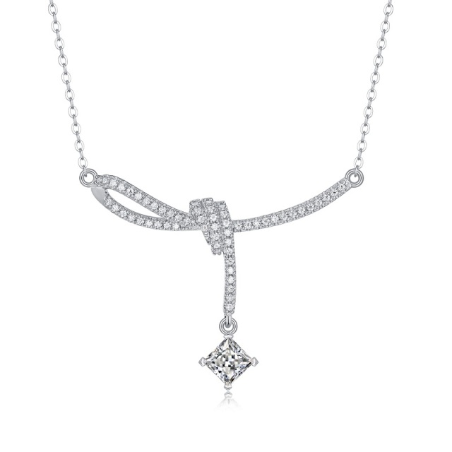 Moissanite Baguette Pendant Necklace