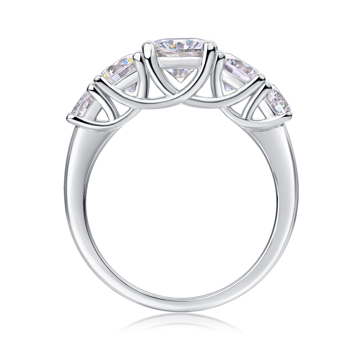 Vintage-Inspired Sterling Silver Moissanite Diamond Ring