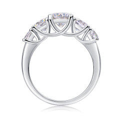 Vintage-Inspired Sterling Silver Moissanite Diamond Ring
