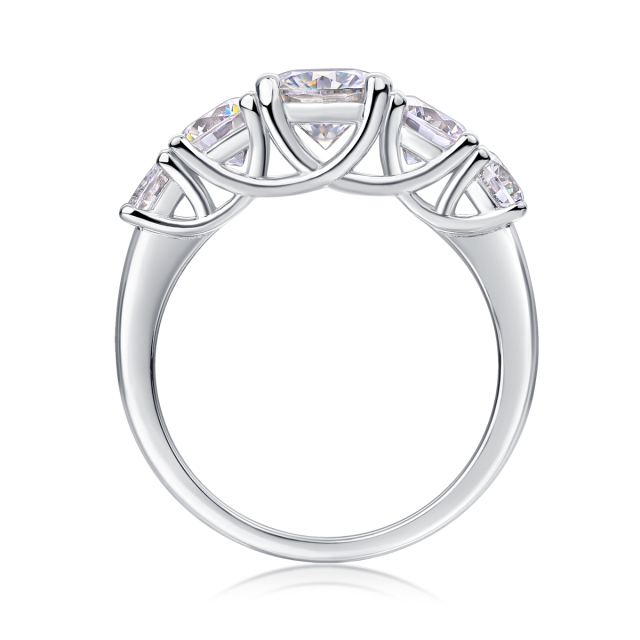 Vintage-Inspired Sterling Silver Moissanite Diamond Ring