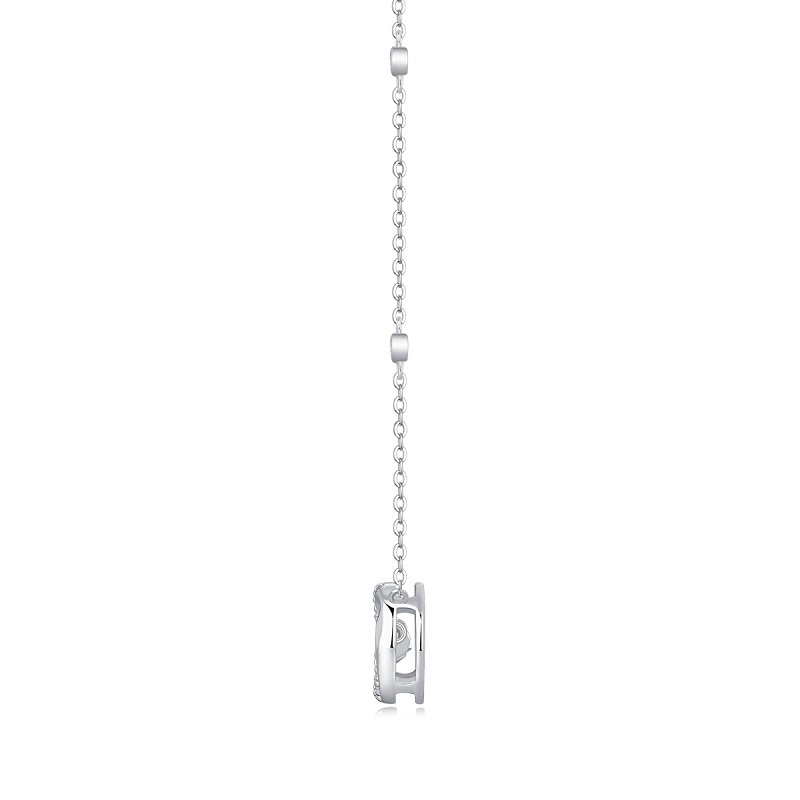 Moissanite Heart-Shaped Pendant Necklace