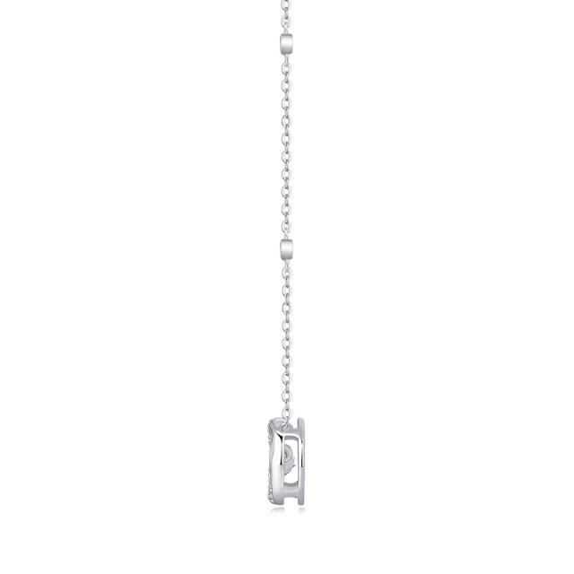 Moissanite Heart-Shaped Pendant Necklace