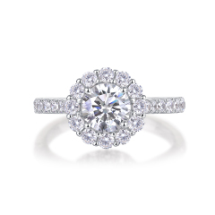 Emerald-Cut Moissanite Silver Statement Ring