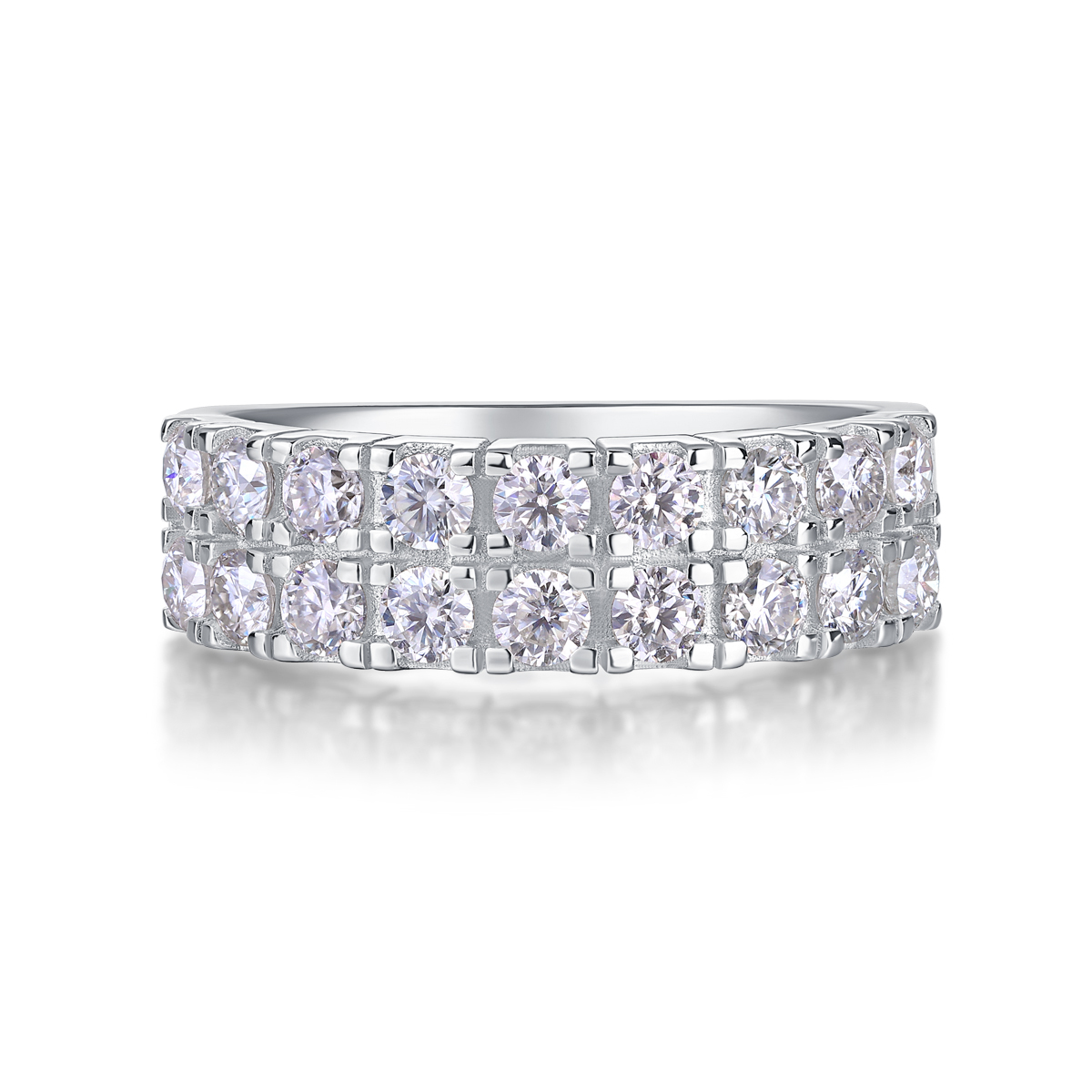 Bezel-Set Moissanite Sterling Silver Ring