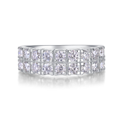 Bezel-Set Moissanite Sterling Silver Ring