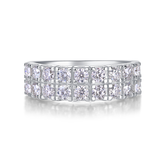 Bezel-Set Moissanite Sterling Silver Ring
