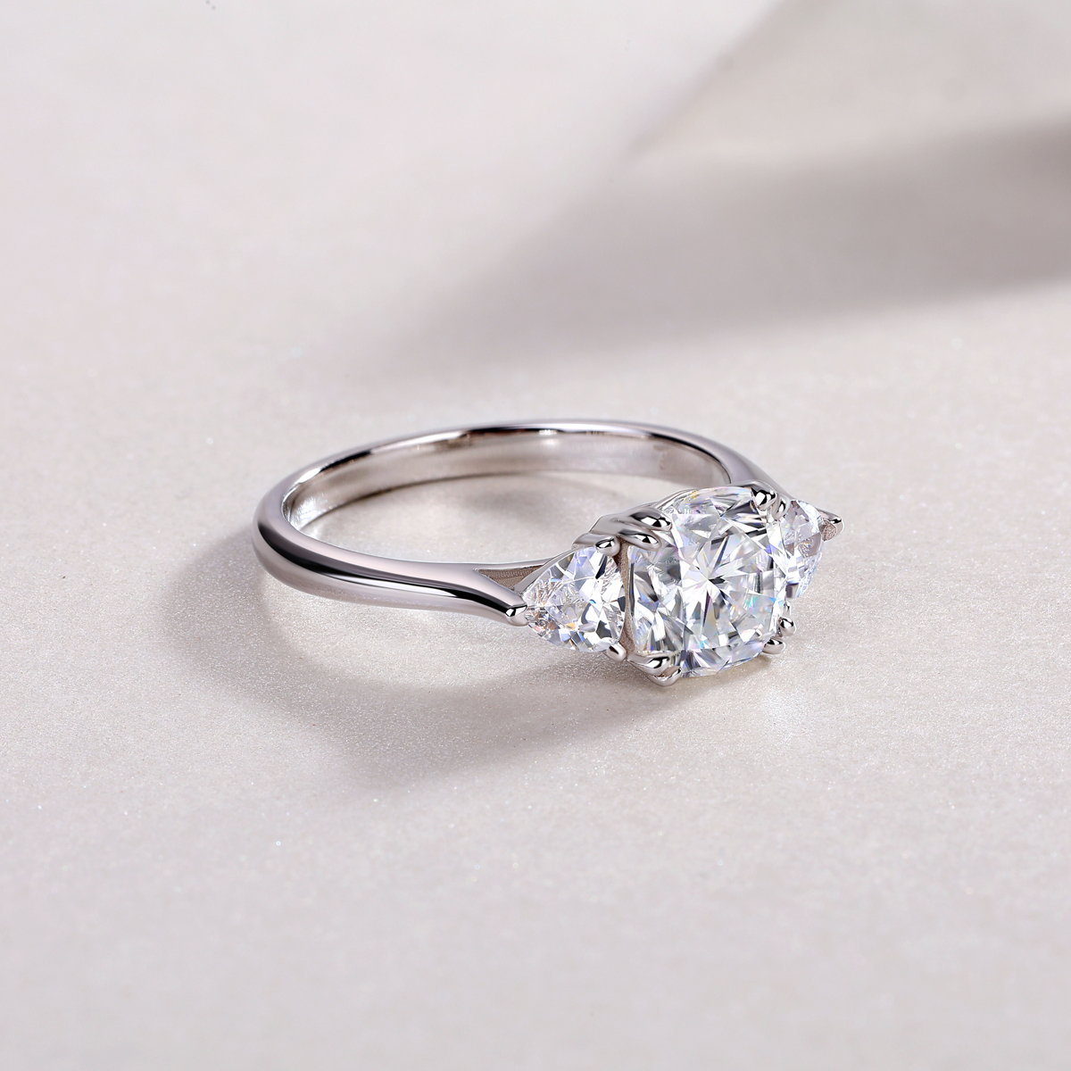 Sterling Silver Moissanite Wedding Ring Set
