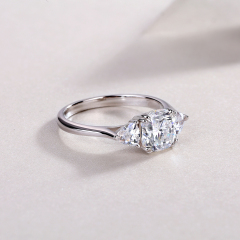 Sterling Silver Moissanite Wedding Ring Set