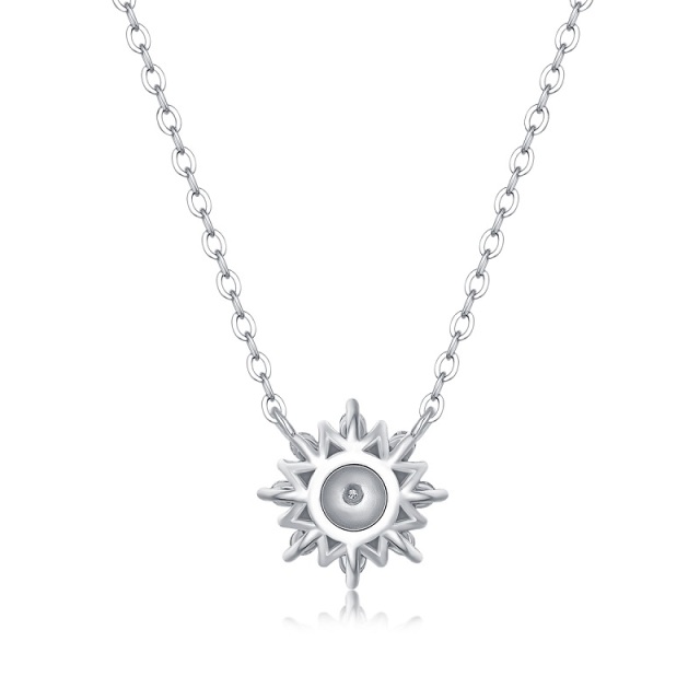 Moissanite Sunflower Pendant Jewelry