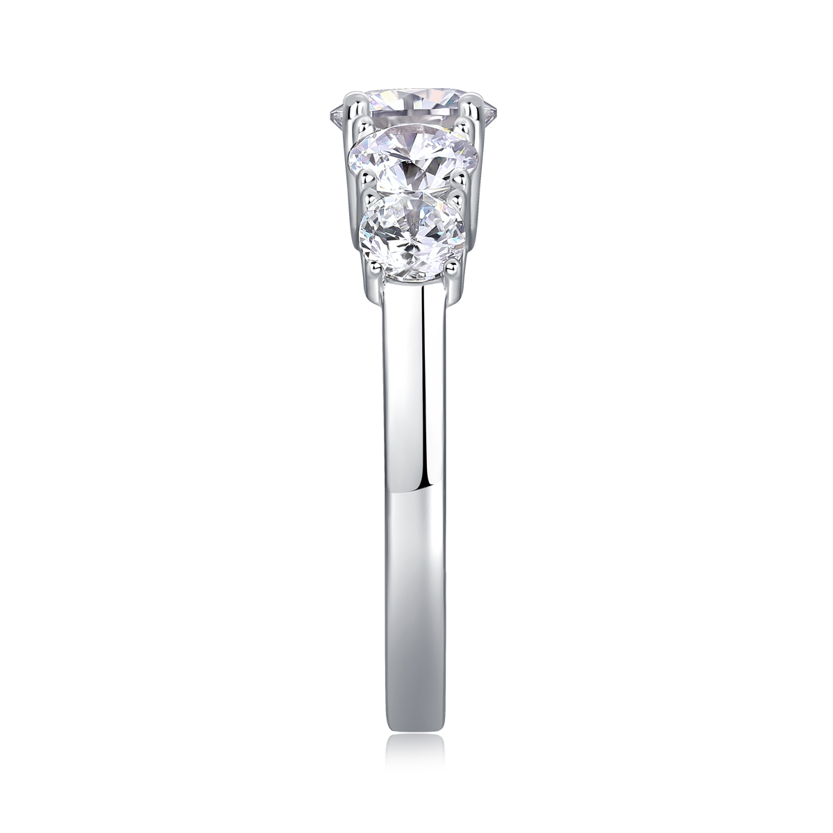 Sterling Silver Moissanite Solitaire Engagement Ring