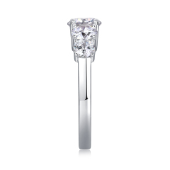 Sterling Silver Moissanite Solitaire Engagement Ring