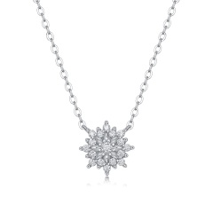Moissanite Sunflower Pendant Jewelry