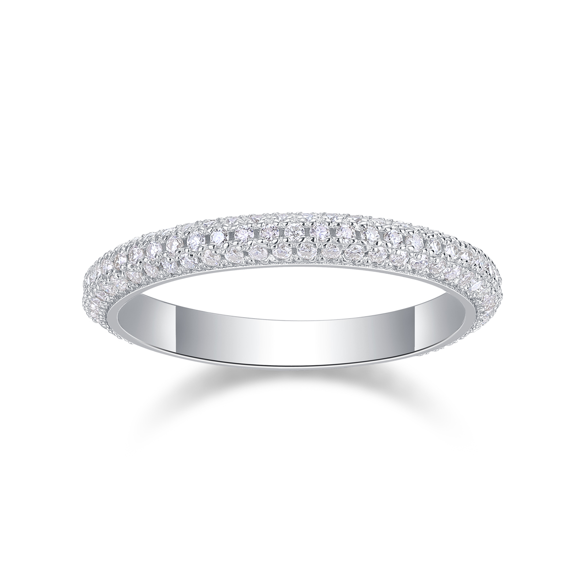 Halo Design Sterling Silver Moissanite Engagement Ring