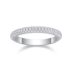Halo Design Sterling Silver Moissanite Engagement Ring