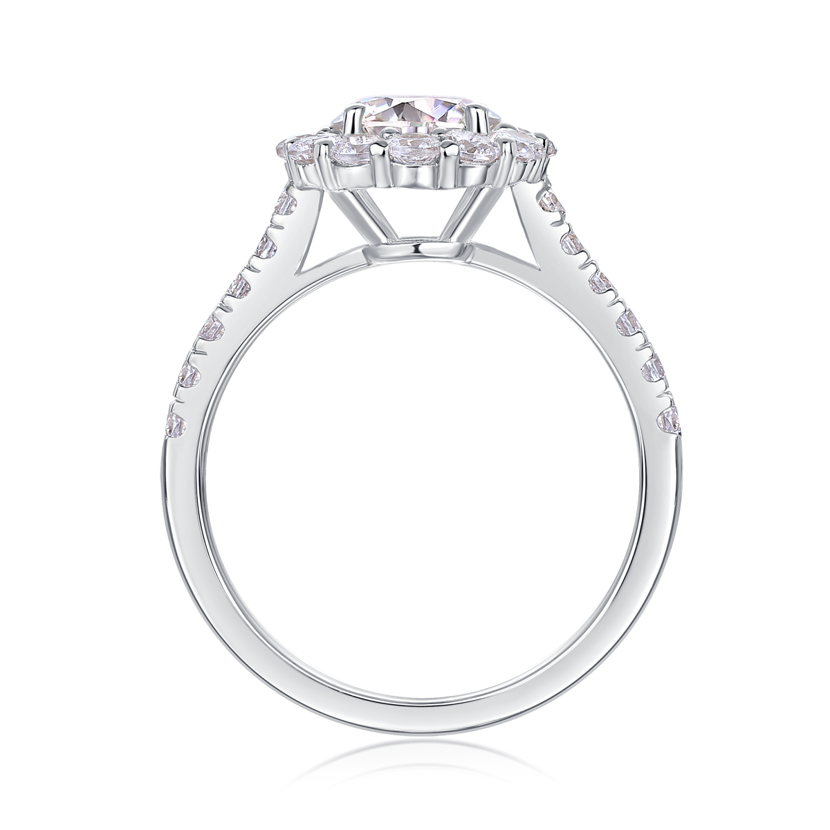 Emerald-Cut Moissanite Silver Statement Ring
