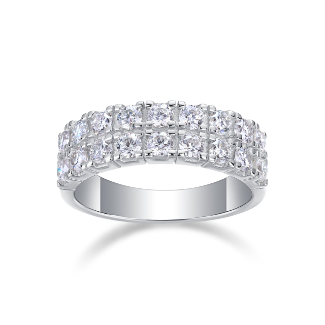 Bezel-Set Moissanite Sterling Silver Ring