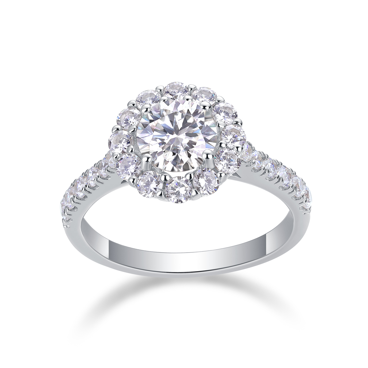Emerald-Cut Moissanite Silver Statement Ring