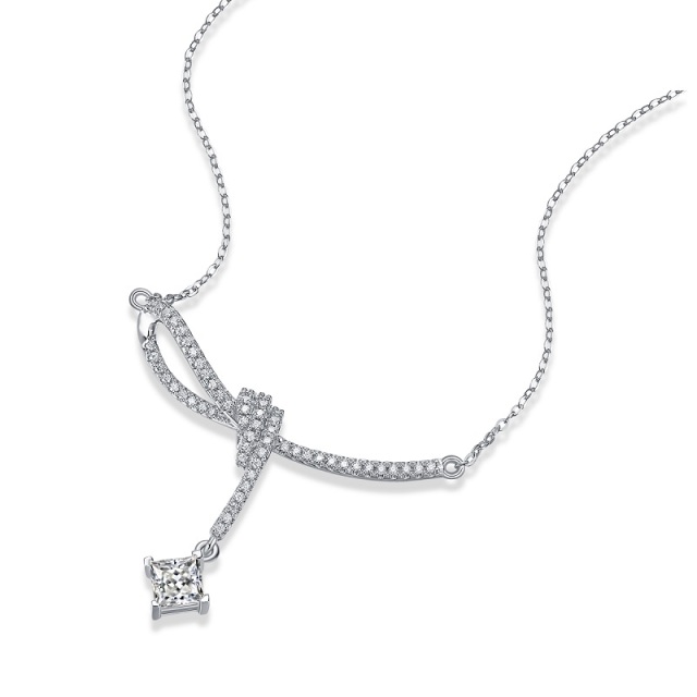 Moissanite Baguette Pendant Necklace