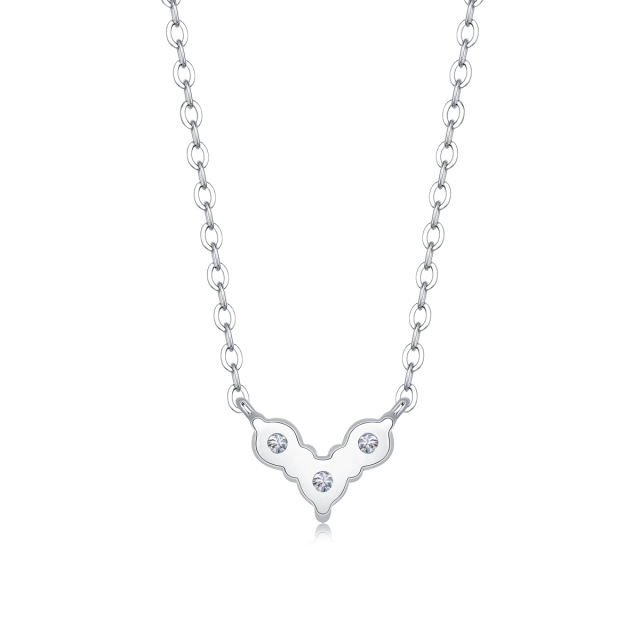 Moissanite Heart-Shaped Pendant Necklace