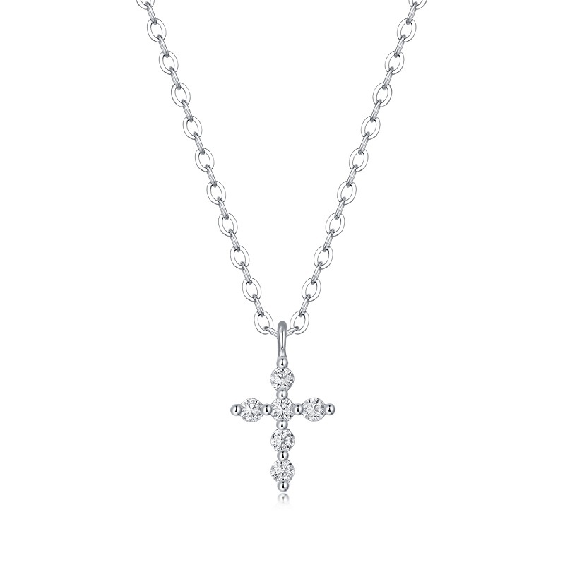 Moissanite Cross and Chain Set