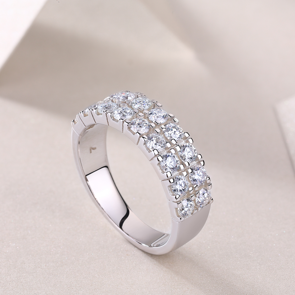 Bezel-Set Moissanite Sterling Silver Ring