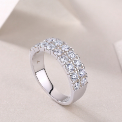 Bezel-Set Moissanite Sterling Silver Ring