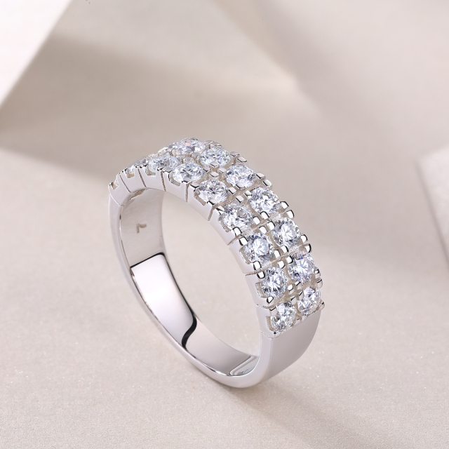 Bezel-Set Moissanite Sterling Silver Ring