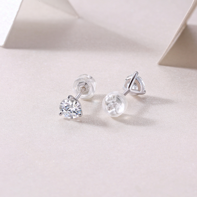 Classic Round Moissanite Diamond Stud Earrings