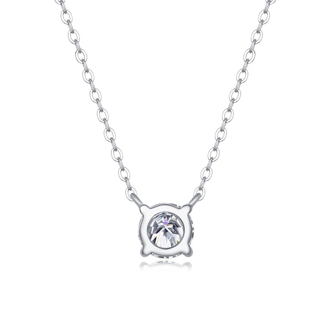 Stunning Moissanite Flower Pendant Necklace