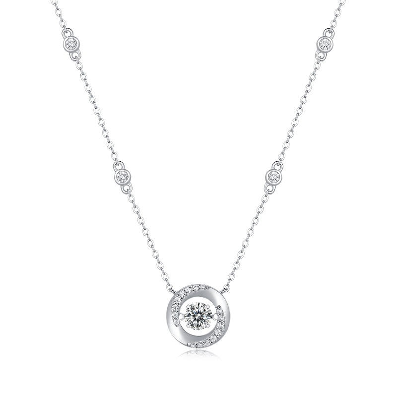 Classic Round Moissanite Diamond Pendant Necklace