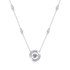 Classic Round Moissanite Diamond Pendant Necklace