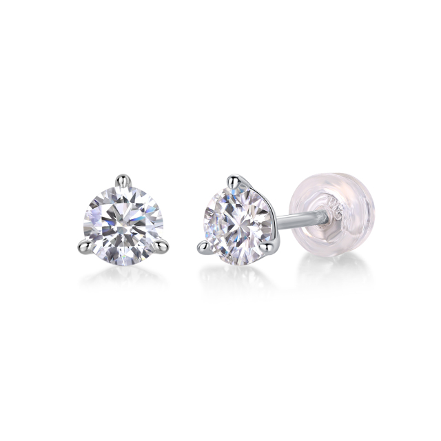 Classic Round Moissanite Diamond Stud Earrings