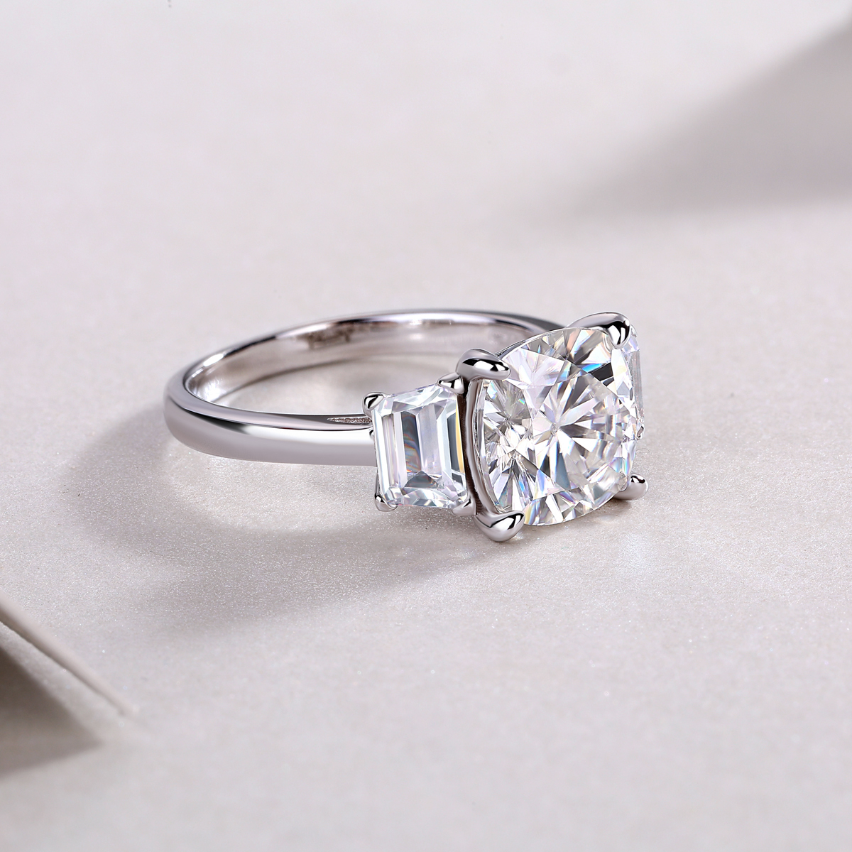 Sterling Silver Moissanite Eternity Band