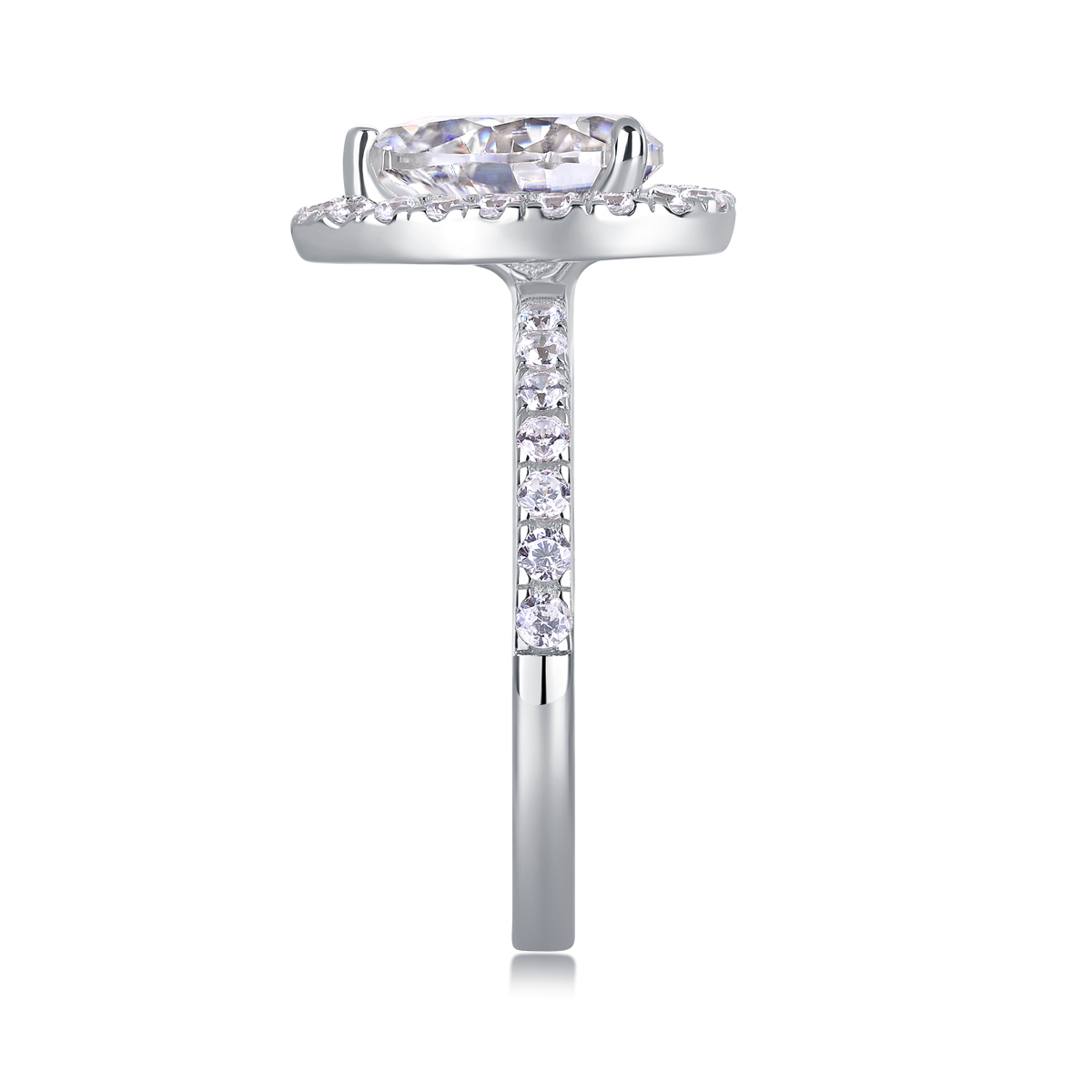 Sterling Silver Moissanite Cluster Ring