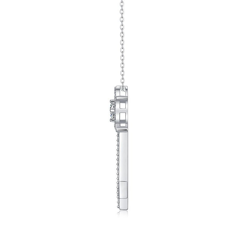 Timeless Moissanite Halo Pendant Necklace