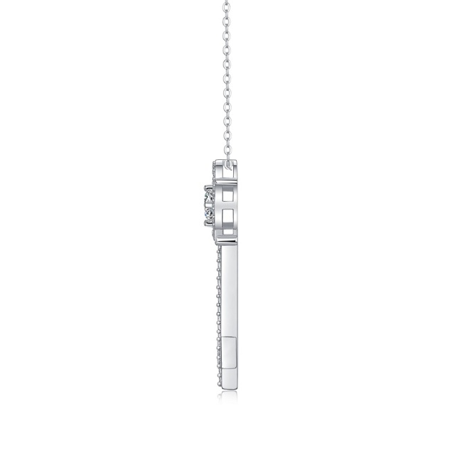 Timeless Moissanite Halo Pendant Necklace