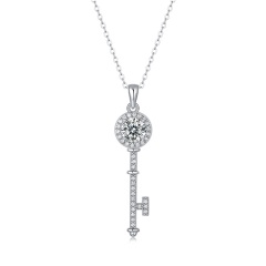 Timeless Moissanite Halo Pendant Necklace